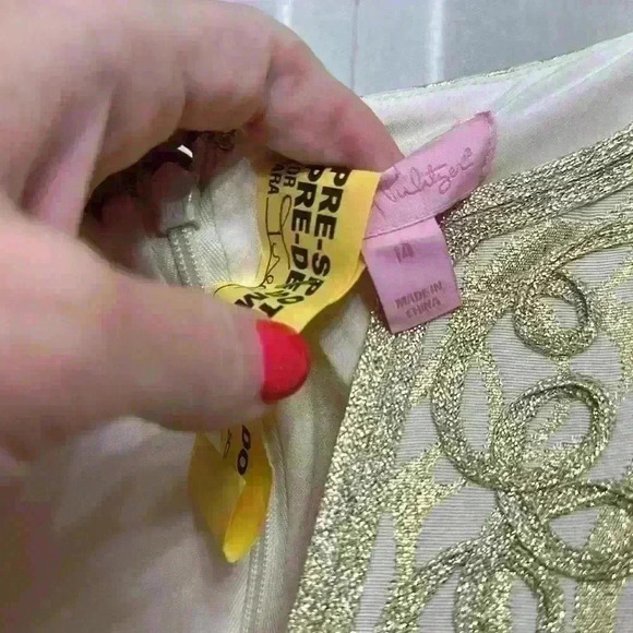 Lilly Pulitzer Sz 14 Millianua gold jacquard dress zebra print item# 5D - Picture 7 of 13